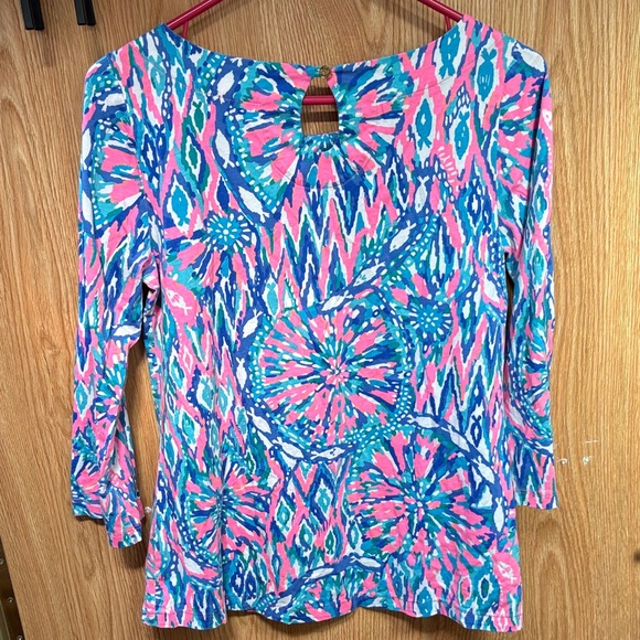 Lilly Pulitzer Pink and Blue Floral Blouse - Picture 6 of 7
